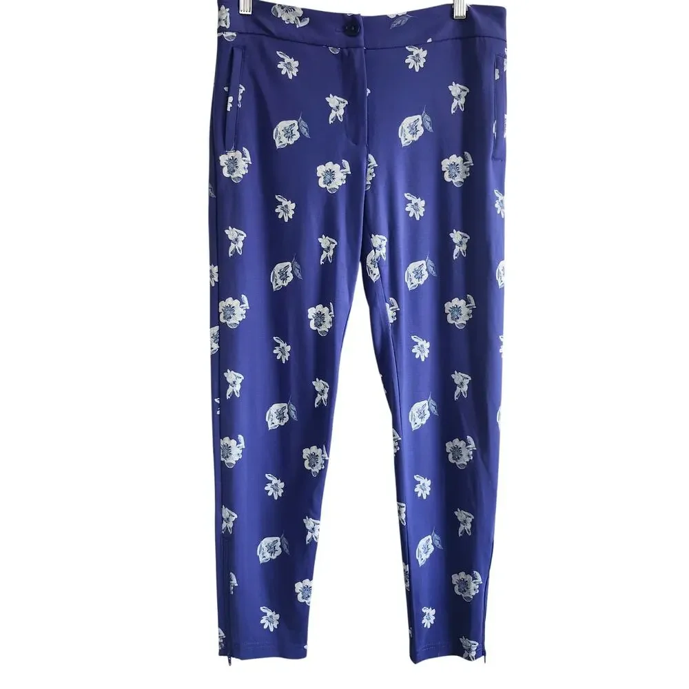 Betabrand Dress/Yoga Pants Blue with Flower Print Size Medium - Picture 1 of 10